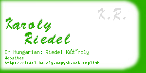 karoly riedel business card